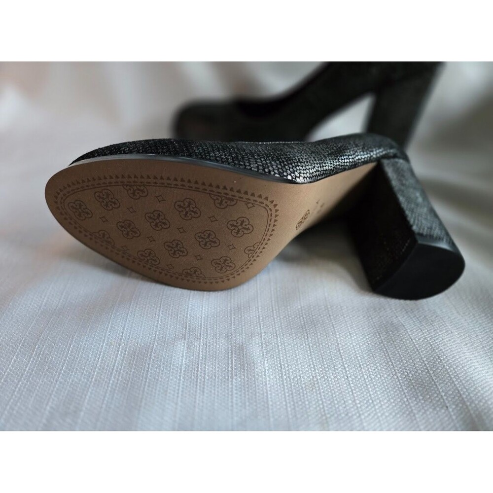 Isola Hayley Black Metallic Suede Block Heels - Womens size 6.5 - NEW - Picture 5 of 7